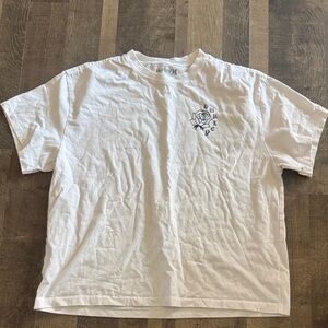 Men's Hurley XL White Rose 'World Peace' Graphic Tee - Great Condition!